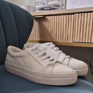 REISS Classic White Leather Sneakers